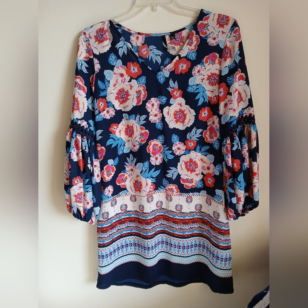Chiasso Floral V Neck Size Large Dress